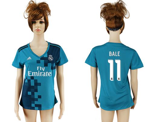 Women's Real Madrid #11 Bale Sec Away Soccer Club Jersey - Click Image to Close